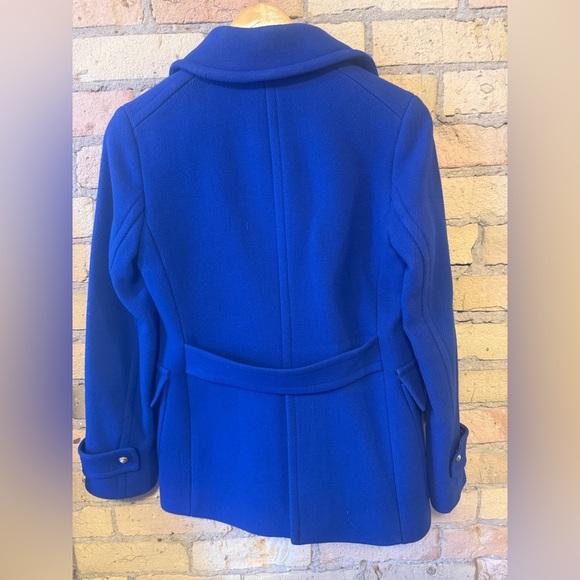 J. Crew Women's Cobalt Blue Peacoat with Gold Buttons - Picture 3 of 6